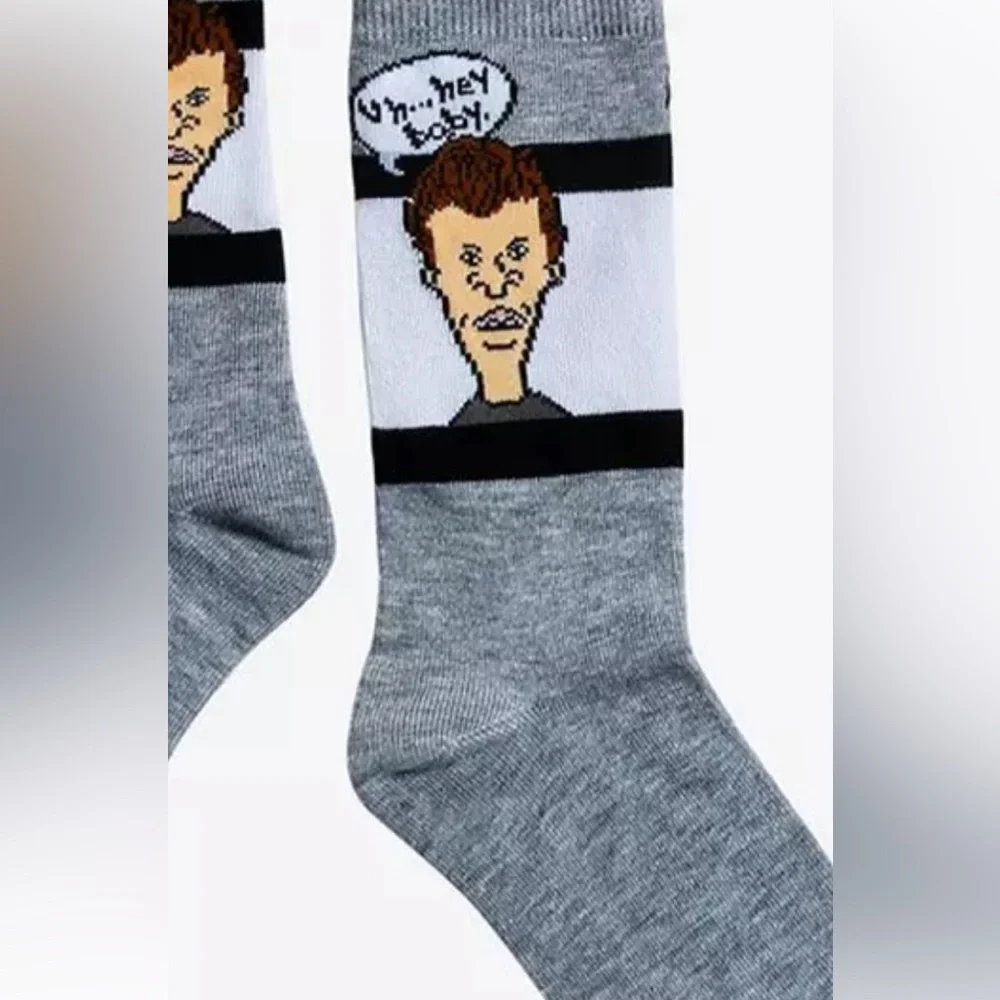 NWT Beavis and Butt-Head 2 pack crew socks shoe size 6.5 - 12